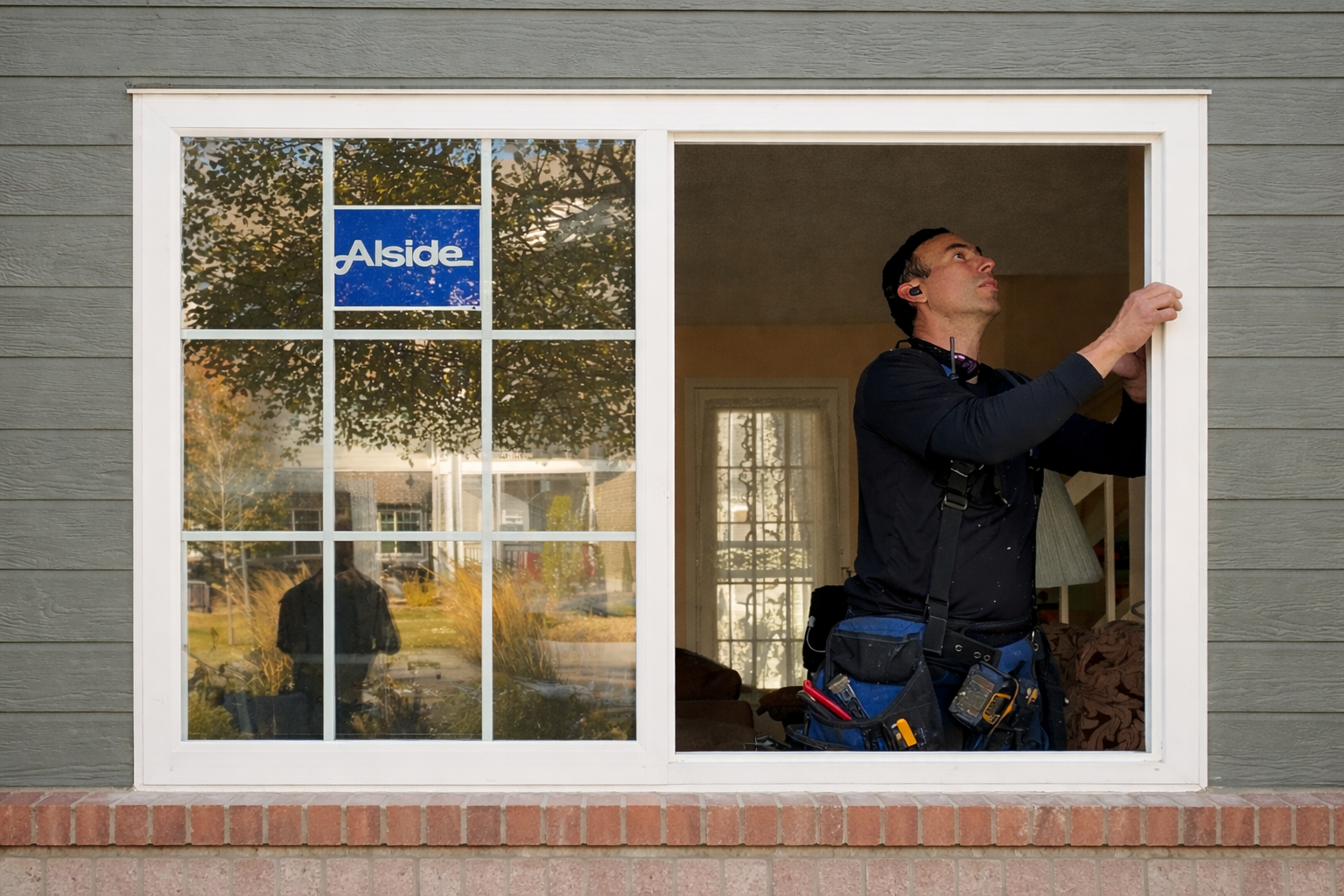 Glass replacement in Denver showing professional window installation for a residential home